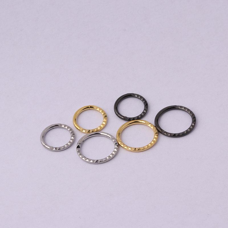 Versatile 316 Stainless Steel Triangle Pattern Closure Septum or Piercing Earrings