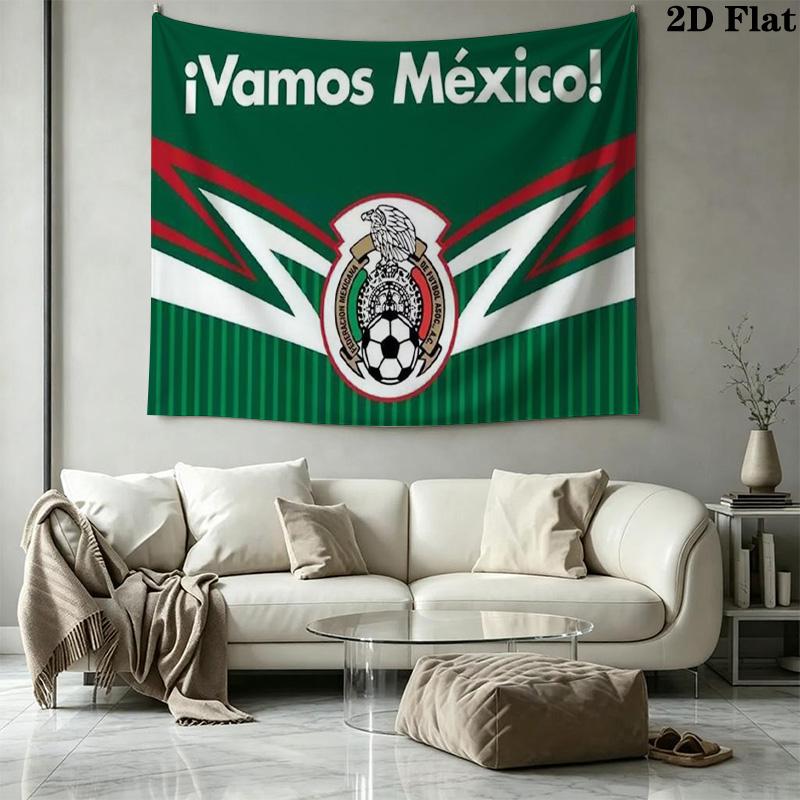 Mexico National Football Team Wall Tapestry Aesthetic Wall Hanging Printed Fabric Blanket Decorative Tapestries for Bedroom Living Room Home Decor