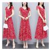 Women's Summer Floral Print Short Sleeve Plus Size Slimming Loose Dress