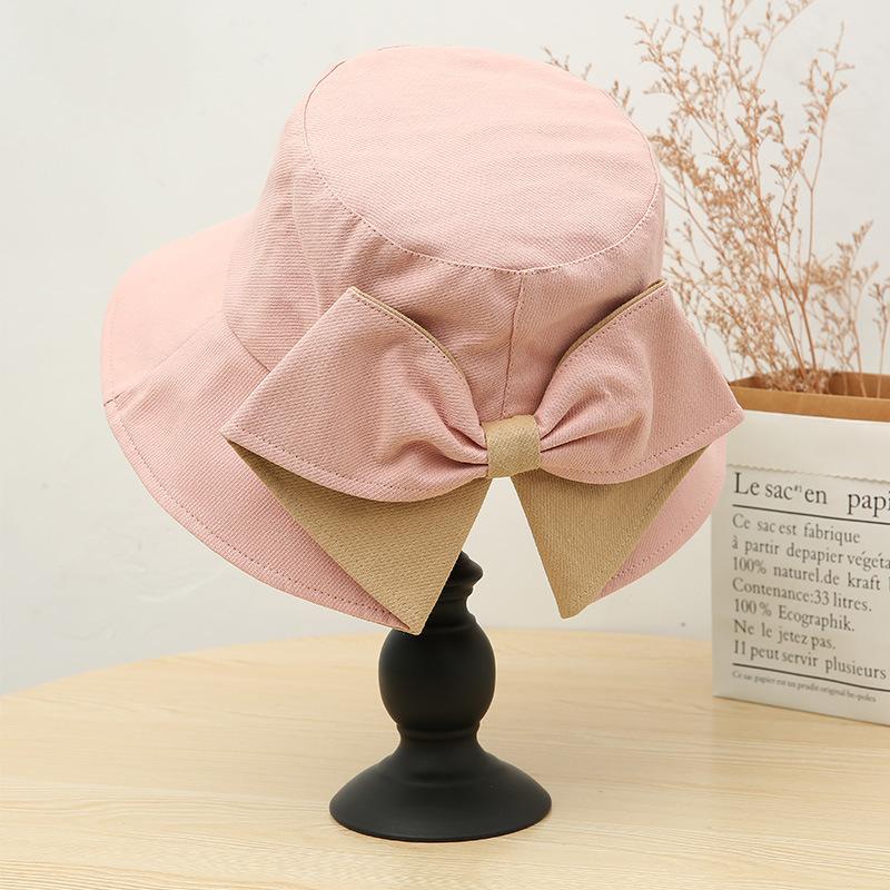 Women's Bucket Hats Bow Fashionable Cute Sweet Kawaii Summer Vacation Travel Big Brim Sunshade Sun Protection Hats For Girl