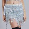 1 Pcs Fringed Waist Chain Belly Dance Waist Chain Indian Bohemian Lace-up Waist Scarf Sequined Fringed Skirt New Sequined