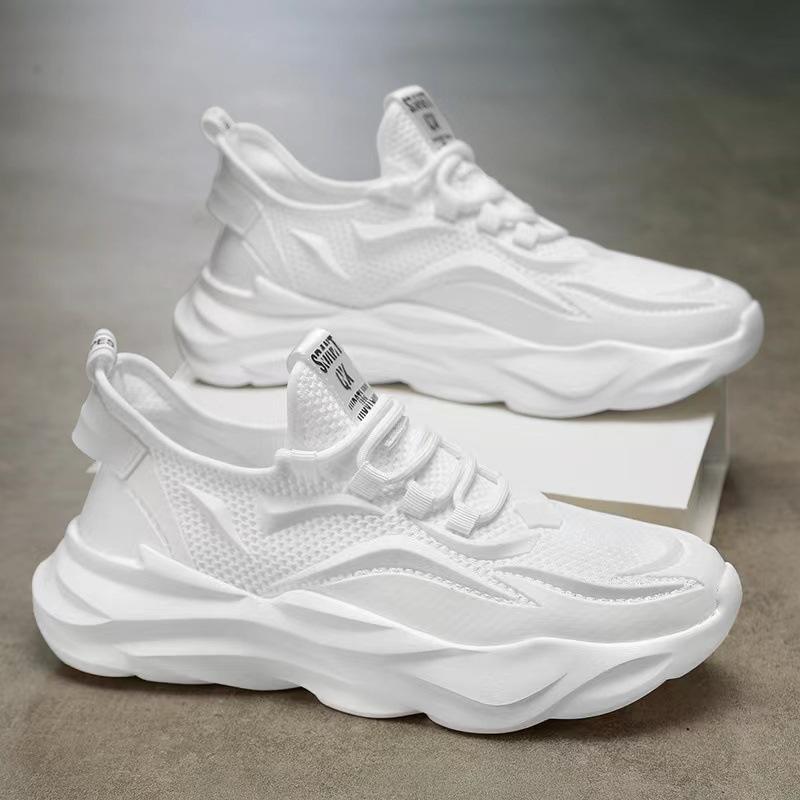 

Летние мужские сетчатые повседневные спортивные кроссовки Flyknit с толстой подошвой 44