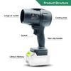 Powerful  Air Blower Turbo Fan with Thrust 500g To Cleaning Fallen Leaves, Snow and Sand with 21V Makita Battery