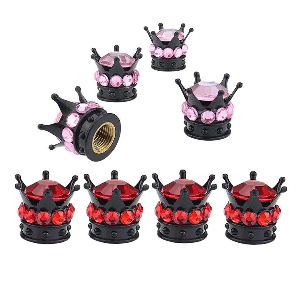 Bling Diamond Tire/Wheel Stem Valve Caps Car Truck Vehicle Pink
