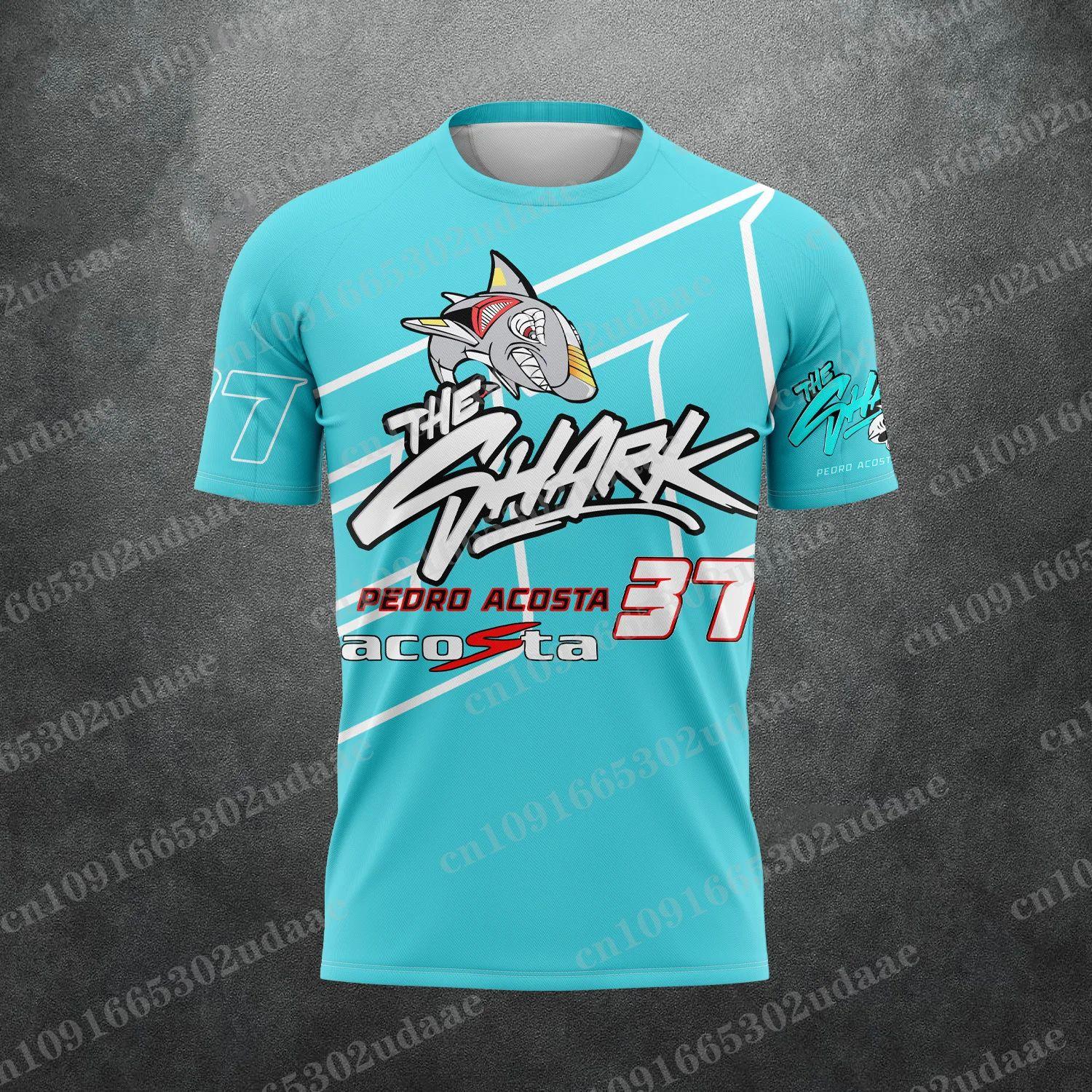 ETST WENDY 2026 Mode Pedro Acosta #37 The Shark MotoGP T-shirt Heren Volwassenen Petrol Groen Sneldrogend Casual Motorsport Racing Fan T-shirt 2XL