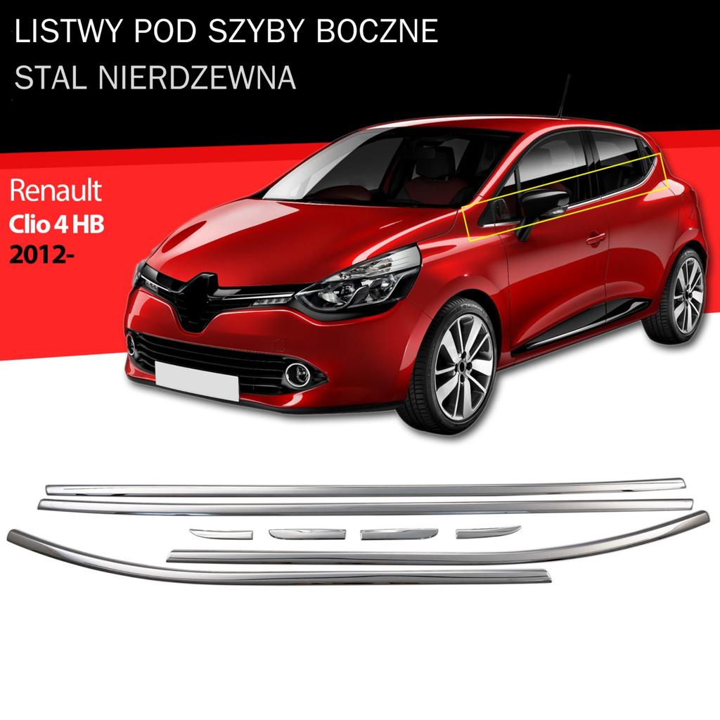 Modanature Finestrini Laterali Acciaio Inossidabile Cromato Renault Clio 4 Hb 2012