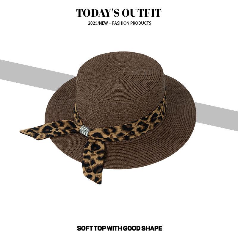 New Summer Women's Outdoor Sun Protection Beach Hat Fisherman Hat Big Brim Hat Beach Hat Leopard Print Hat Sun Hat
