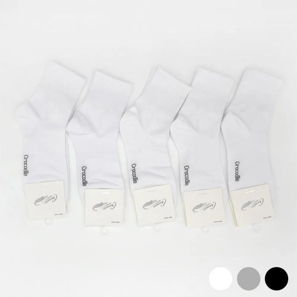 Men s school uniform socks Crocodile soft mid-calf socks 5 pairs of gray