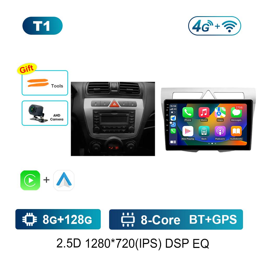 Video Multimedia Player Android Auto 4G Carplay WiFi 9 '' for Kia Morning Picanto 2007 - 2011 WiFi QLED IPS Screen 4G Bluetooth
