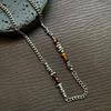 Gaga Retro Tiger Eye Necklace: Minimalist, High-End Beaded Sweater Chain