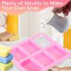 Creative 6-Cavity Rectangular Handmade Soap Mold, Cake Soap Mold, Aromatic Soap Mold, Large Square Silicone Baking Tool For Soap