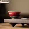 85ml Chinese Lang Red Glaze Dunhuang Teacup Retro Tea Bowl Tea Cup Set Tea-tasting Fragrance Cup Chazhan Master Cups For Tea