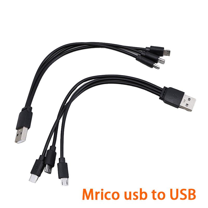 1pcs 2Pcs 20cm 0.2m USB male to 3way mrico usb Splitter Adapter power Cable 3-Port Multi-Charging USB Splitter for Charging