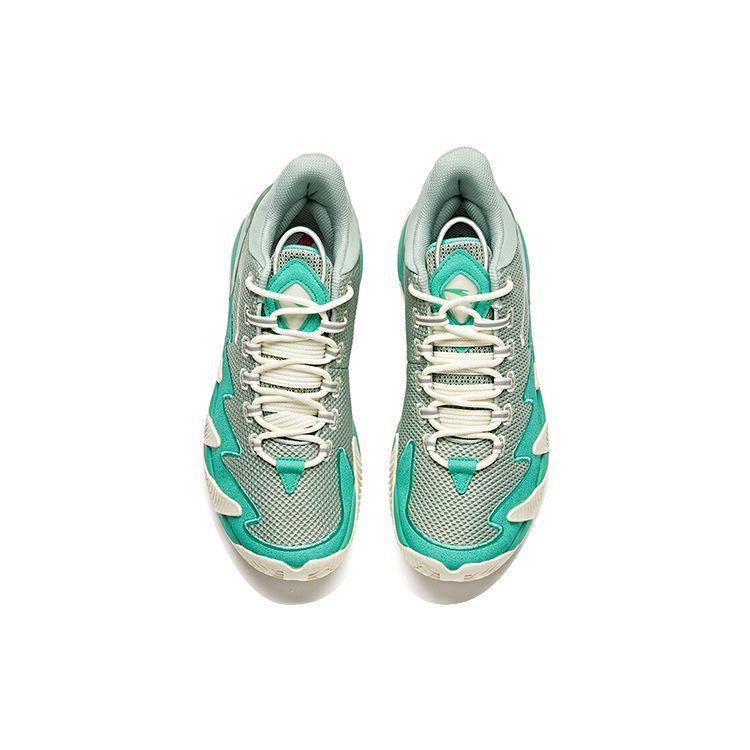 Anta Reverse Edge Basketball Series Shock Absorption Non-Slip Wear-Resistant Low-Top Basketball Shoes Men Sneakers Green White 112041606-4