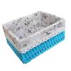 Woven Storage Basket Rural Fabric Wving   Desktop Storage Basket for Organizing Shelves Bedroom Bathroom Medium Size 22x16x10cm