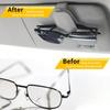 2 Packs Sunglasses Holders for Car Visor Magnetic Leather Sunglasses Holder and Ticket Card Clip Car Visor Accessories