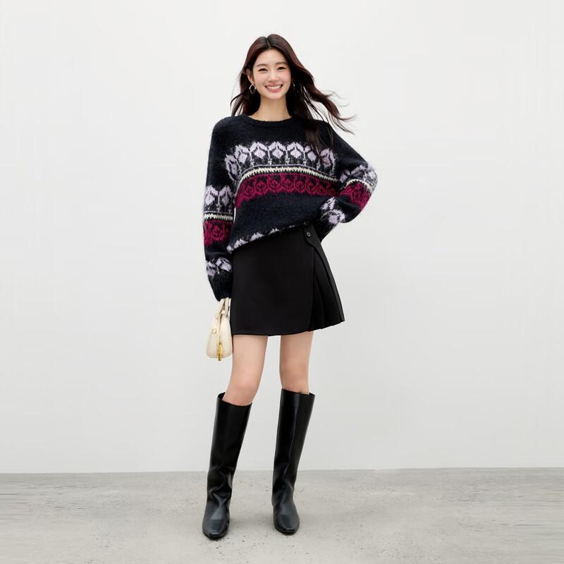 Qiusjuyi Women's Round Neck Knit Sweater