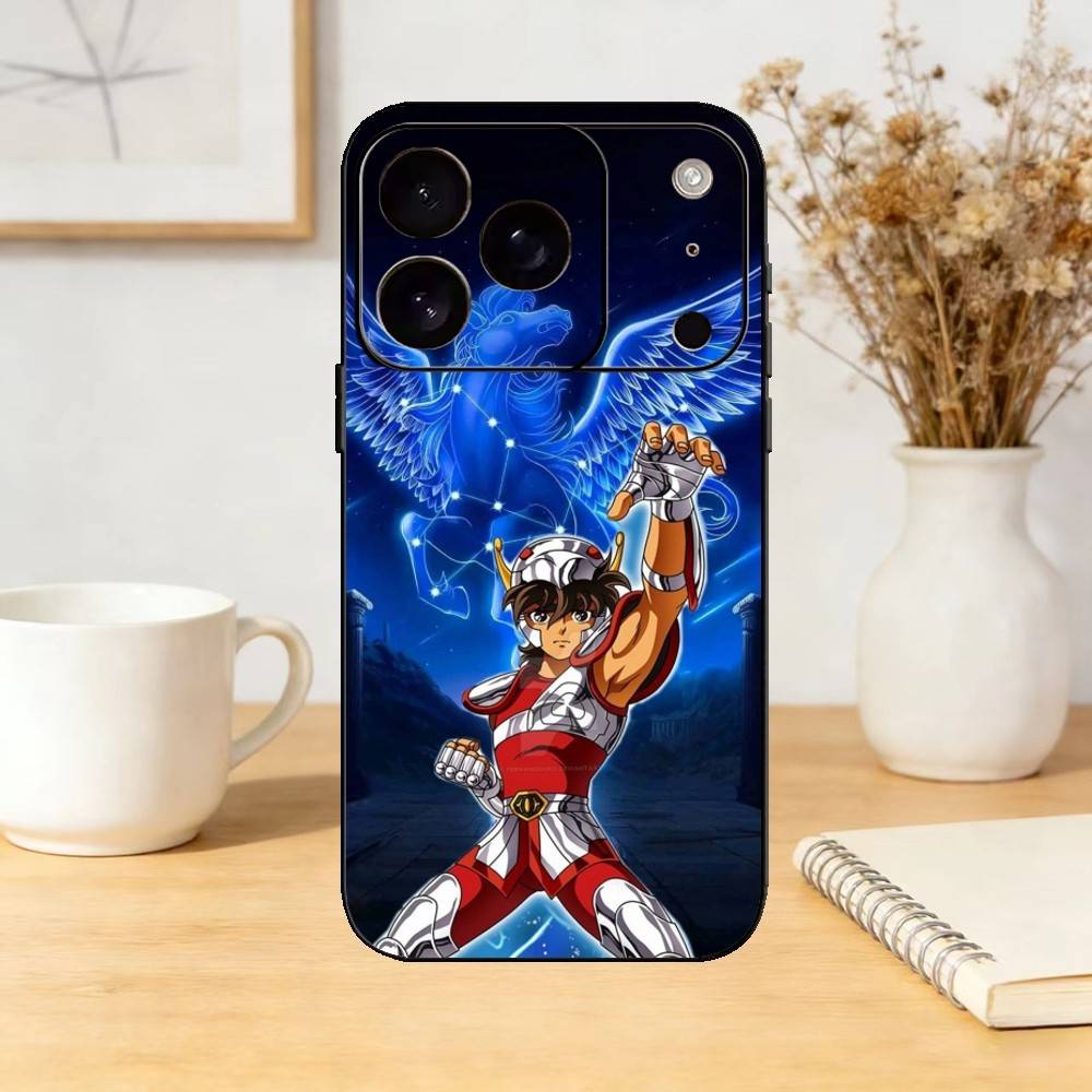 S-Saint Anime S-SeiyaS Phone Case For iPhone 17,16,15,14,13,12,11 Plus,Pro,Max,Mini Silicone black Soft Cover