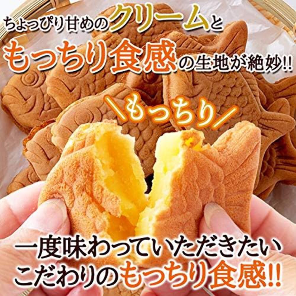 Tada Seika Tennen Seikatsu Mochiri Taiyaki Mini Taiyaki Japanese Sweets Individually Wrapped Snack Room Temperature Sweets (Cream) 15 Pieces (x 1) Bag