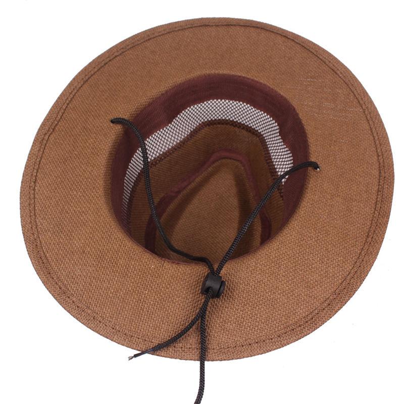 Straw Hat Men's Mesh Breathable Summer Sun Protection and Shading Fishing Beach Outdoor Hat Big Eave