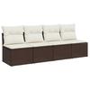 VidaXL Garden Sofa with Cushions 4-Seater, Seat with Backrest, Patio Furniture Backyard Terrace Outdoor, Brown 366203