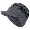 Fur Quality High Lined Add Brim Winter Hats Casual Beanies Hat For Men And Women Snowflake Design Acrylic Knitted Hat