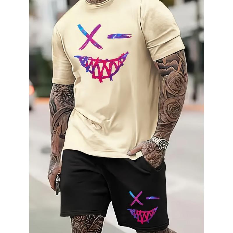 3D Lion Print Summer Everyday Casual Men's Short Sleeve Shorts Set Urban Street Men's Fashion T-shirt Outdoor Sports Men's Short