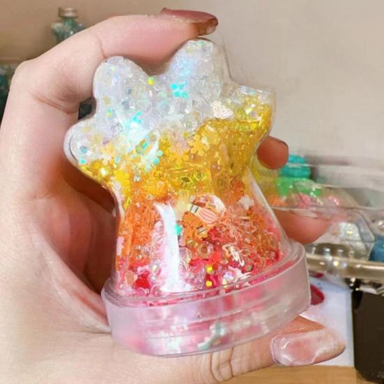 Pfotenform Aufbewahrungsflasche Klare Katzenhaare Andenkenflasche Kunststoff Haustierhaare Aufbewahrungsflasche mit Deckel Gedenk-Andenkenbox Behälter für Bastelzubehör
