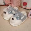 Fashion Women Indoor Cotton Slippers Cute Cartoon Dog Winter Warm Shoes Couples Home Floor Slides Anti-slip  Female Male House Footwear