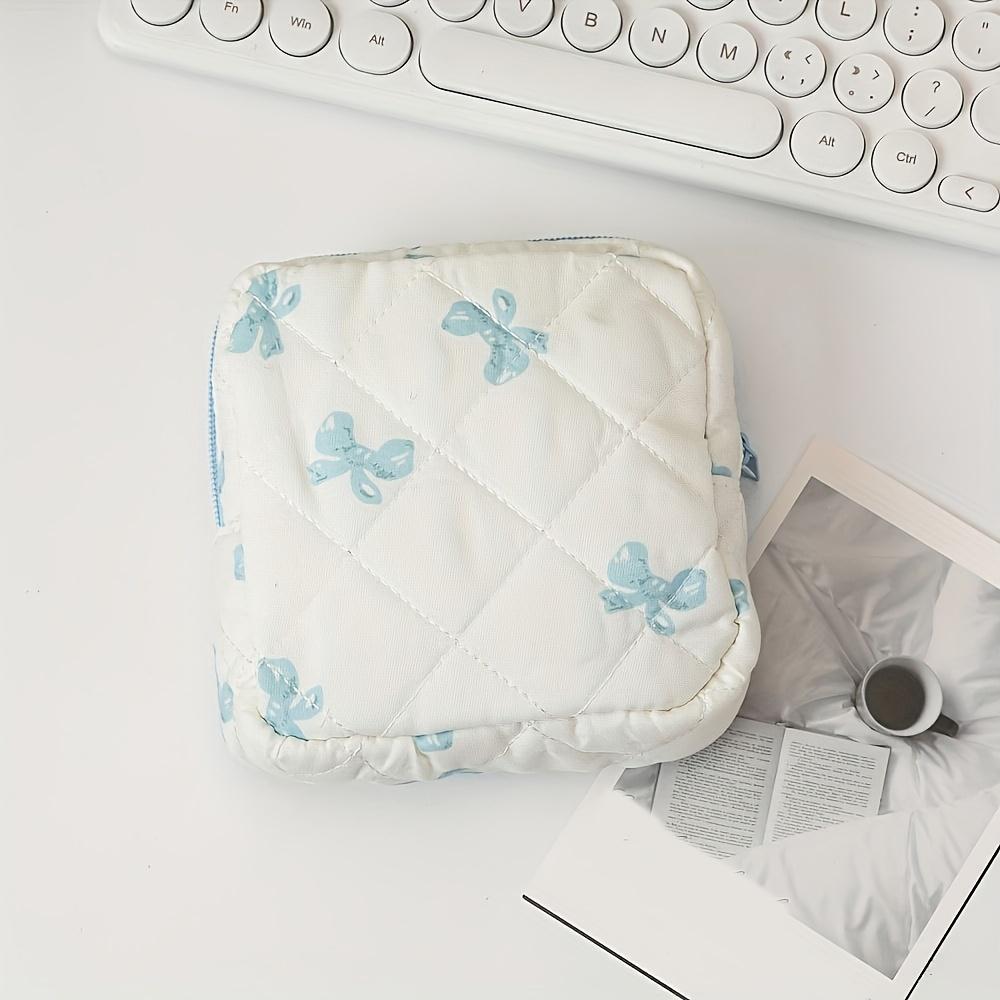 

Classic Heart-shaped Checkered Bow Storage Bags, Toiletry Travel Makeup Bag, Zipper Closure, Mini Portable Handbag