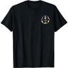 Men's Black Casual T-Shirt with Multicolor Circular Emblem On Left Chest, Short Sleeve Basic Tee