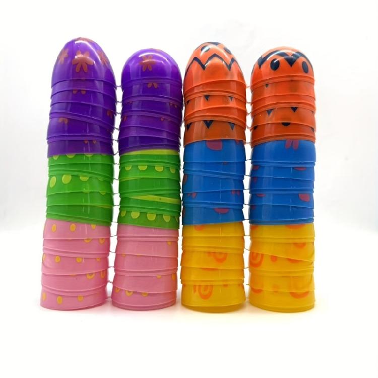 24 Pièces d'Œufs de Pâques Colorés en Plastique Œufs de Pâques Vides à Remplir pour la Décoration Projets Manuels Scolaires Célébration de Festival