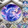 1pc Enchanting Unicorn Round Carpet Painted Printed Circular Carpet, Home Door Mat, Outdoor Travel Protection Carpet