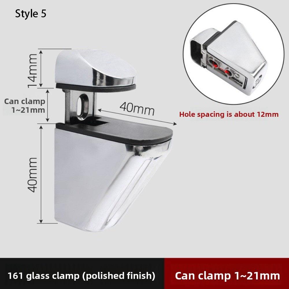 Zinc Alloy Metal Glass Clamps Adjustable 1-22mm Thickness Partition Board Holder Anti-Slip Glass Shelf Brackets DIY Installation