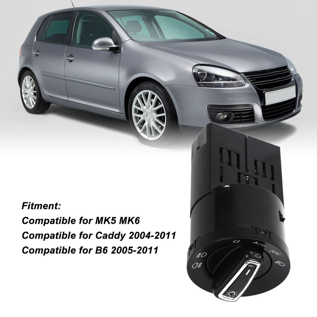 Auto Headlight Switch 18D941431 Chrome Car Headlight Sensor and Switch for Caddy 2004 to 2011