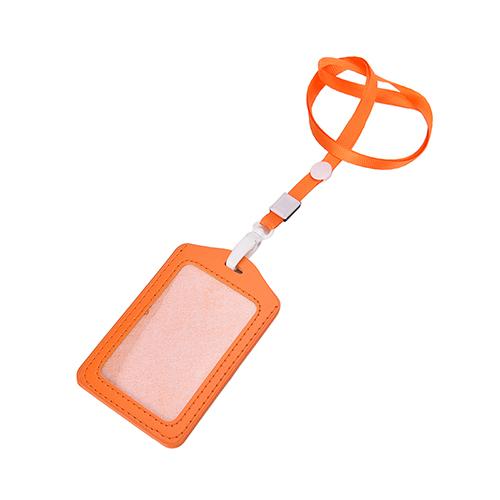 Vertical Transverse Plastic Id Name Card Holder Work Badge W/ Lanyard