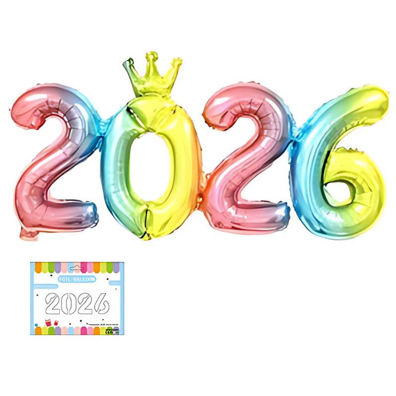 2026 Gold Crown Foil Number Balloons for 2026 New Year Christmas Eve Festival Party Supplies Graduation Decorations Navidad Gift