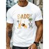 European Sizes Men'S Vintage Style T-Shirt - Vibrant Jungle Animal Print, Casual Crew Neck Short Sleeve Men's Top Regular Fit