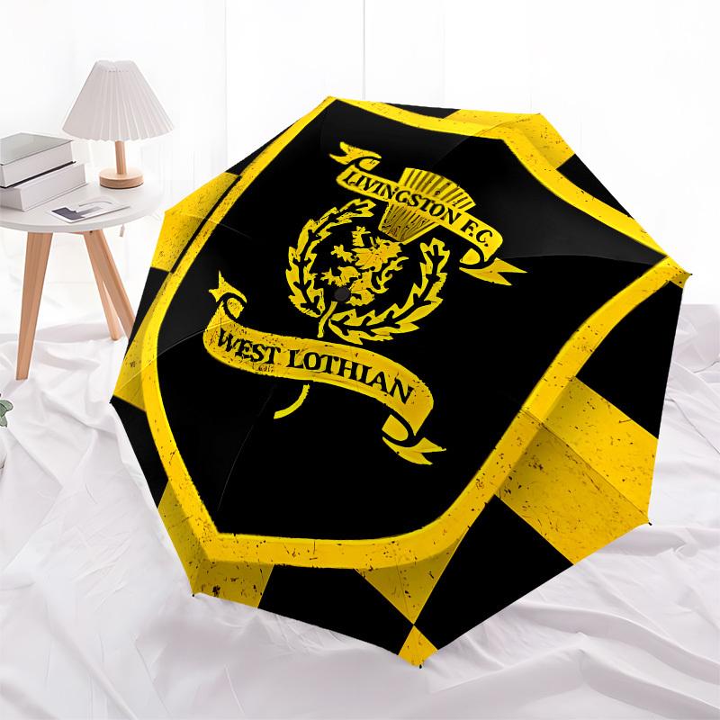 Livingston F.C.West Lothian Automatic Opening and Closing, 8 rib Structure Portable Umbrella, Suitable for Men and Women in All Seasons  Per