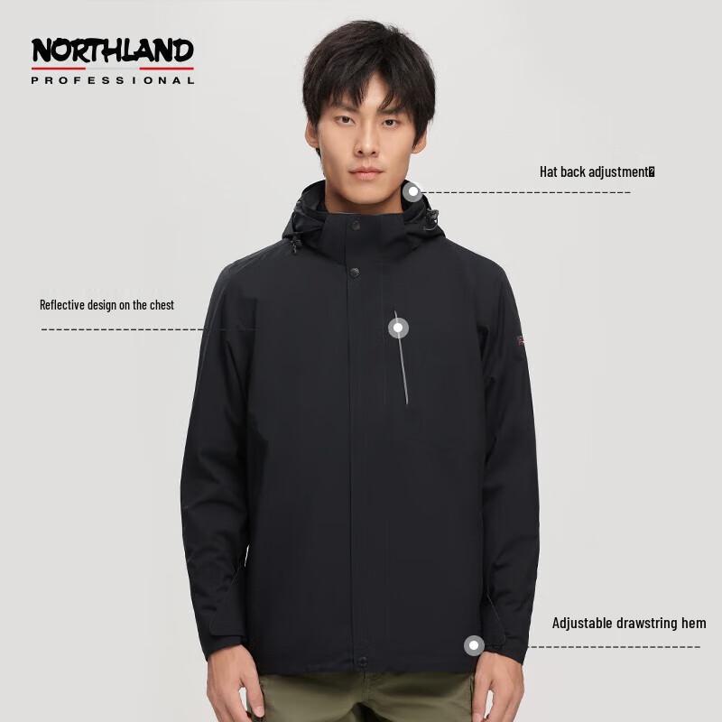 NORTHLAND Men's 3-in-1 Hooded Fleece-Lined Jacket