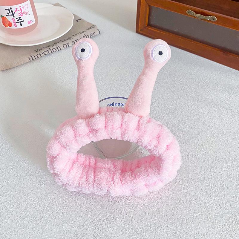 Snail Plush Alien Eye Headband & Hair Tie for Makeup and Face Wash