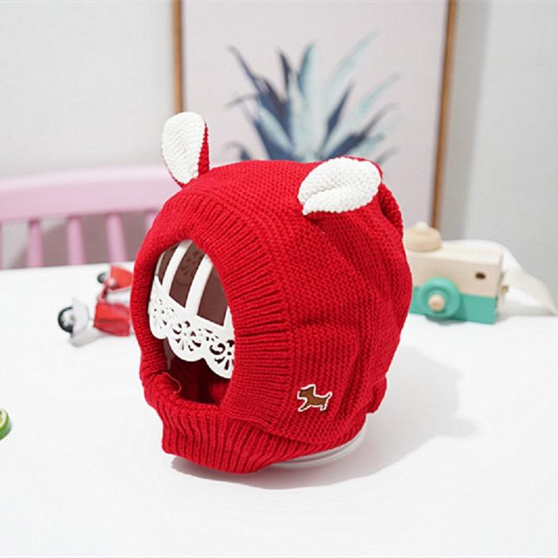 Pet Supplies Amazon's new knitted rabbit ear pet hat, autumn and winter warm pet headgear, dog hat