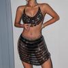 2025 Women's Handmade Sequin Party Dress Set with Metal Accents