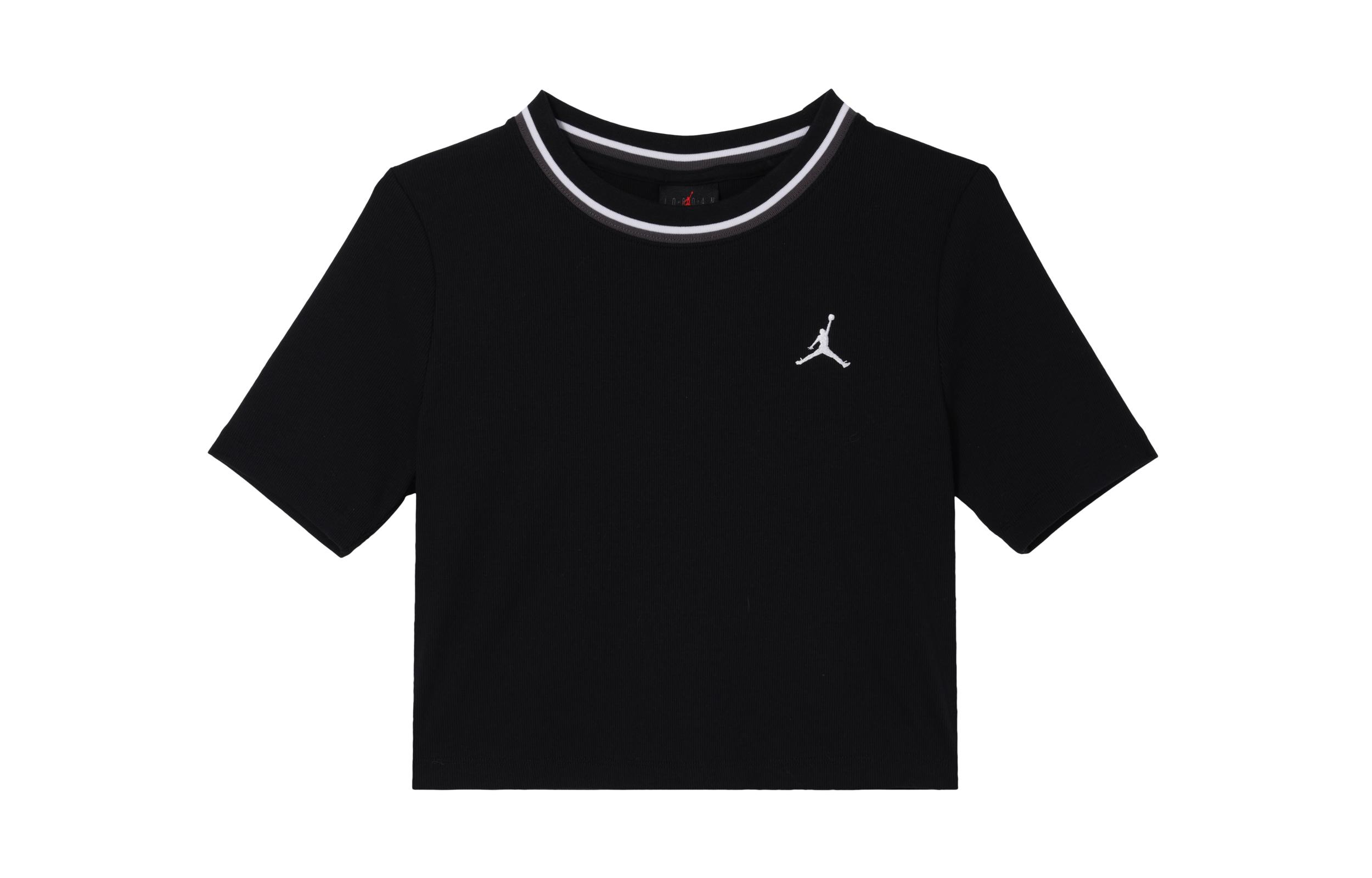 Jordan T Shirts Women s Black Crew Neck Moderate FV7090-010 S