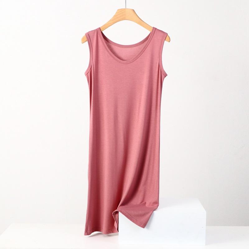 8XL Summer Nightgowns Women Sleeveless Nightshirt Plus Size Loose Ladies Nightdress Casual Homewear Dress