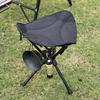 Outdoor Swivel Folding Stool Fishing Chair  Aluminum Alloy Portable Camping Chair with Storage Bag Outdoor Equipment