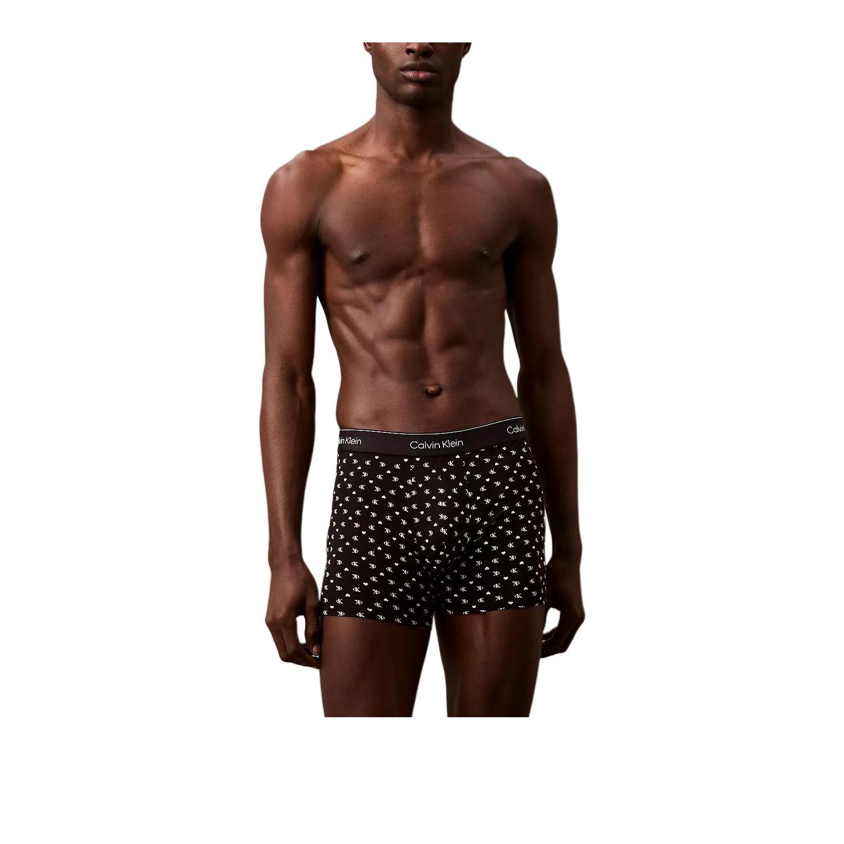 Calvin Klein Letter Print Comfortable Mid-Rise Boxer Briefs Men Underwear Black NB4248-001 M