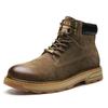 Martin boots men's autumn new velvet men's shoes warm snow boots men's medium leather tooling boots men's trend
