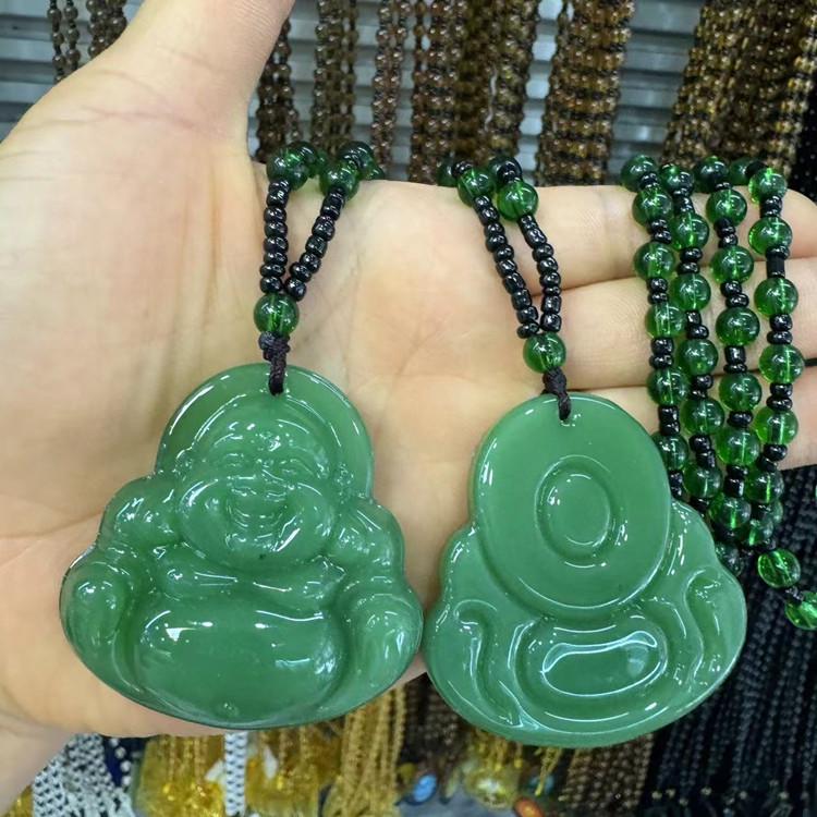 Imitace aventurínu Svetrový náhrdelník - Design zelí Guanyin od značek Wu Shi a Dragon & Phoenix