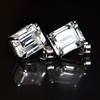 Flawless Emerald Cut 17.15 Ct Synthetic White Moissanite Earring Pair Free Gift MY.ER-08-NS